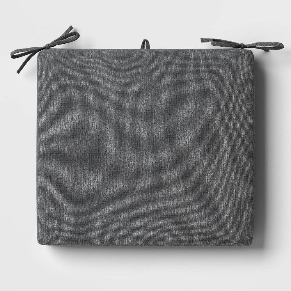 Threshold™ 18"x20" Solid Woven Outdoor Chair Seat Cushion Charcoal Patio